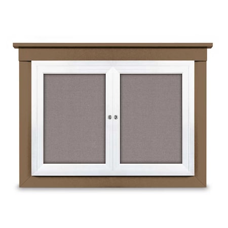 United Visual Products 18"x24" 1-Door Enclosed Letterboard, Black Felt/Walnut UV2620O-WALNUT-BLACK
